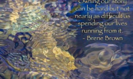 Owning our story can be as hard but not nearly as difficult as spending our lives running from it. ~Brene Brown