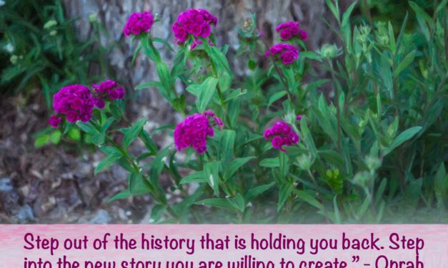 Step out of the history that is holding you back. Step into the new story you are willing to create. ~Oprah